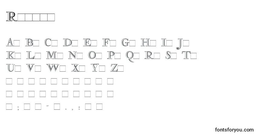 A fonte Rosart – alfabeto, números, caracteres especiais