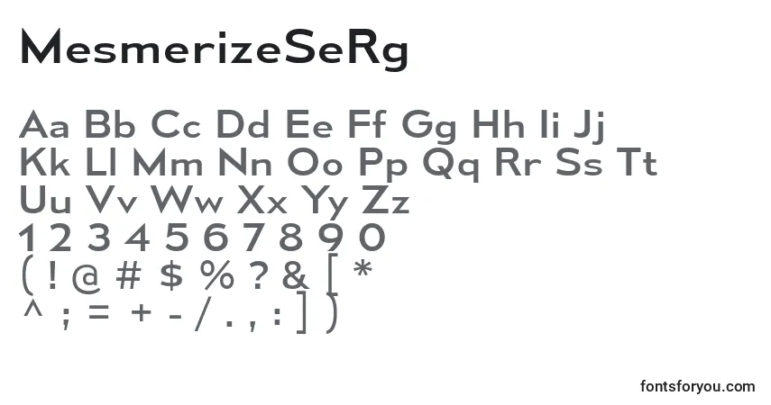 Шрифт MesmerizeSeRg – алфавит, цифры, специальные символы