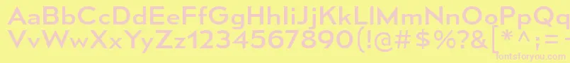 MesmerizeSeRg-fontti – vaaleanpunaiset fontit keltaisella taustalla