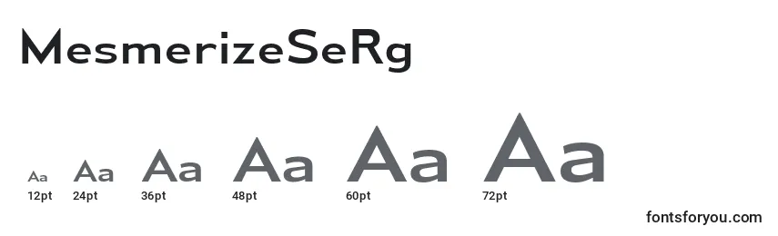 Размеры шрифта MesmerizeSeRg