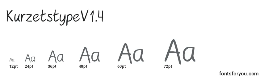 Размеры шрифта KurzetstypeV1.4