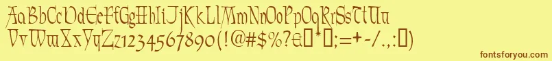 Marmyadose Font – Brown Fonts on Yellow Background