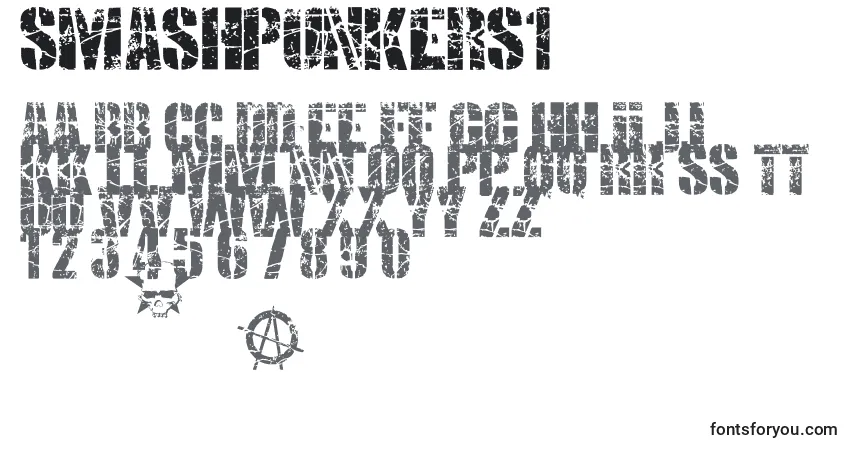 Шрифт SmashPunkers1 – алфавит, цифры, специальные символы