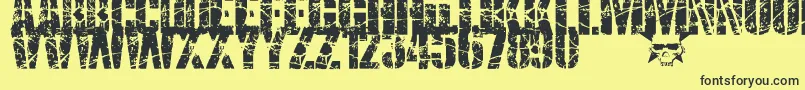 SmashPunkers1-Schriftart – Schwarze Schriften auf gelbem Hintergrund