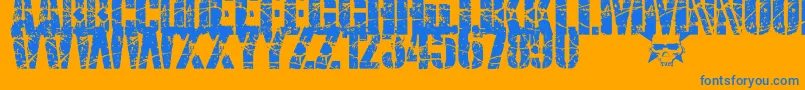 SmashPunkers1-Schriftart – Blaue Schriften auf orangefarbenem Hintergrund