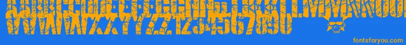 SmashPunkers1 Font – Orange Fonts on Blue Background