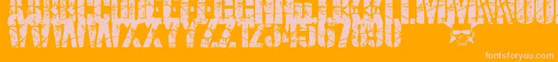 SmashPunkers1-Schriftart – Rosa Schriften auf orangefarbenem Hintergrund