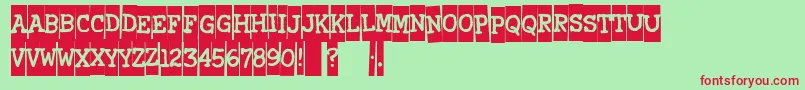 Xero4 Font – Red Fonts on Green Background