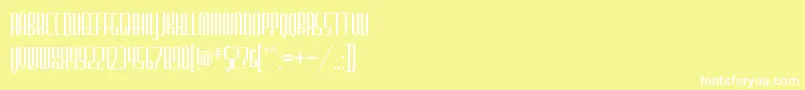 FurgatorioSans-Schriftart – Weiße Schriften auf gelbem Hintergrund