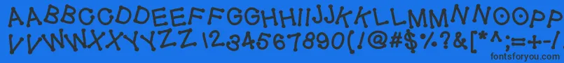 Geldoticajumpythickf Font – Black Fonts on Blue Background