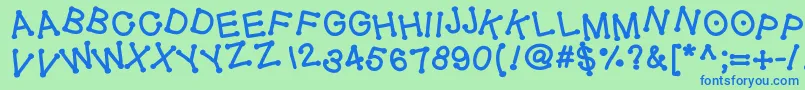 Geldoticajumpythickf Font – Blue Fonts on Green Background