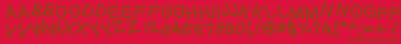Geldoticajumpythickf Font – Brown Fonts on Red Background
