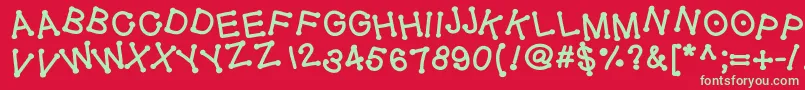 Geldoticajumpythickf Font – Green Fonts on Red Background