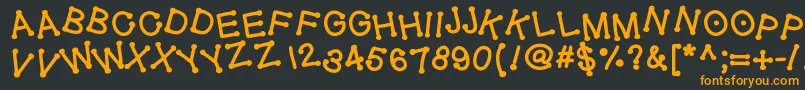 Geldoticajumpythickf Font – Orange Fonts on Black Background