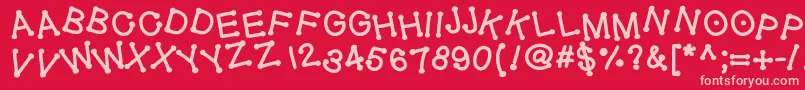Geldoticajumpythickf Font – Pink Fonts on Red Background