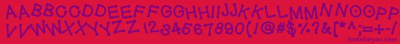 Geldoticajumpythickf Font – Purple Fonts on Red Background