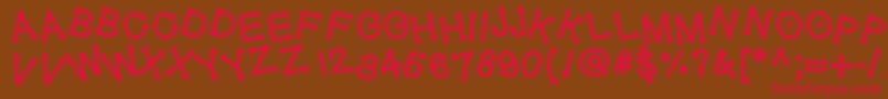 Geldoticajumpythickf Font – Red Fonts on Brown Background