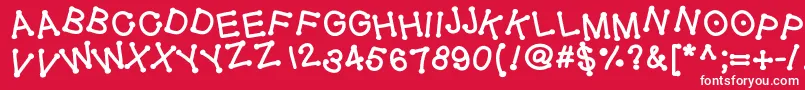 Geldoticajumpythickf Font – White Fonts on Red Background