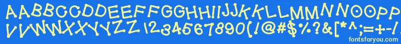 Geldoticajumpythickf Font – Yellow Fonts on Blue Background