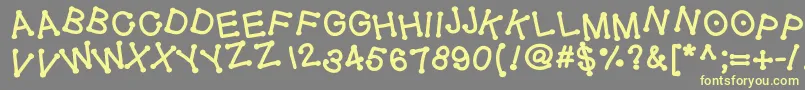 Geldoticajumpythickf Font – Yellow Fonts on Gray Background