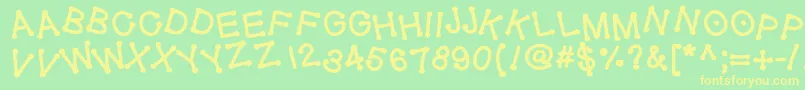 Geldoticajumpythickf Font – Yellow Fonts on Green Background
