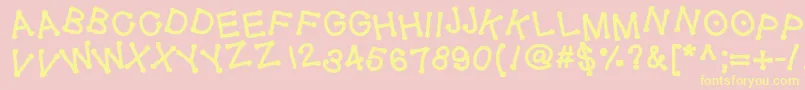 Geldoticajumpythickf Font – Yellow Fonts on Pink Background