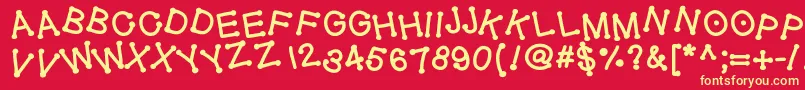 Geldoticajumpythickf Font – Yellow Fonts on Red Background