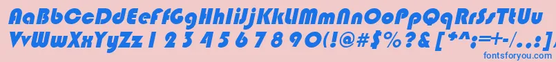 BlimpoItalic Font – Blue Fonts on Pink Background