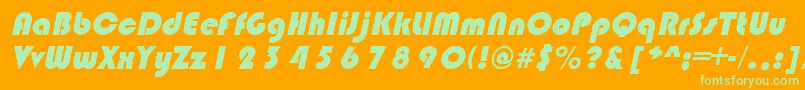 BlimpoItalic Font – Green Fonts on Orange Background