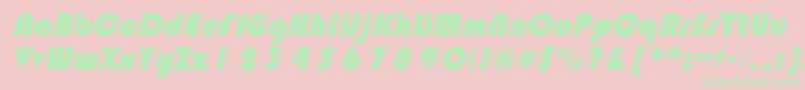 BlimpoItalic Font – Green Fonts on Pink Background