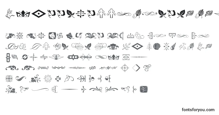 Schriftart Typeembellishmentstwo – Alphabet, Zahlen, spezielle Symbole