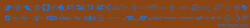フォントTypeembellishmentstwo – 茶色の背景に青い文字