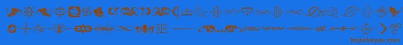 Typeembellishmentstwo Font – Brown Fonts on Blue Background