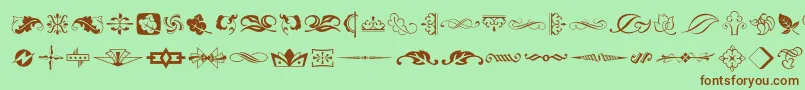 Typeembellishmentstwo Font – Brown Fonts on Green Background