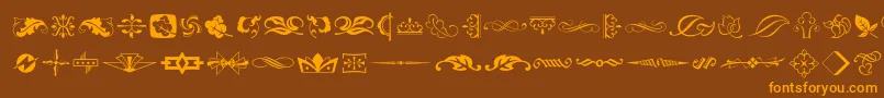 Typeembellishmentstwo Font – Orange Fonts on Brown Background