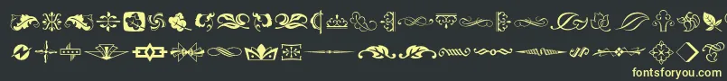 Fonte Typeembellishmentstwo – fontes amarelas em um fundo preto
