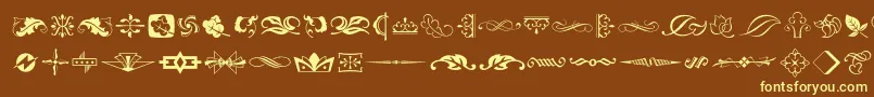 Typeembellishmentstwo Font – Yellow Fonts on Brown Background