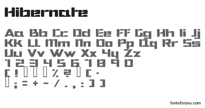 Fuente Hibernate - alfabeto, números, caracteres especiales
