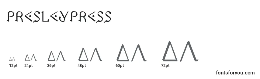 PresleyPress Font Sizes