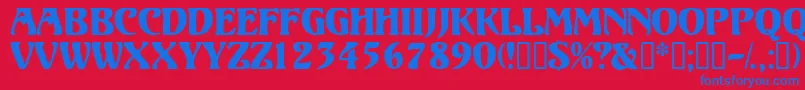 Volutedisplaycapsssk Font – Blue Fonts on Red Background