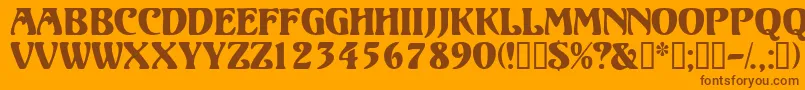 Volutedisplaycapsssk Font – Brown Fonts on Orange Background