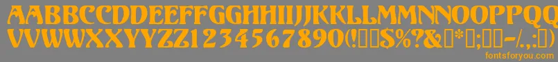 Volutedisplaycapsssk Font – Orange Fonts on Gray Background