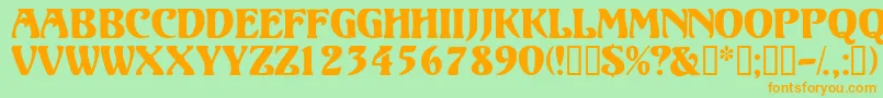 Volutedisplaycapsssk-fontti – oranssit fontit vihreällä taustalla