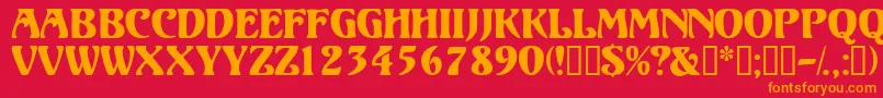 Volutedisplaycapsssk Font – Orange Fonts on Red Background
