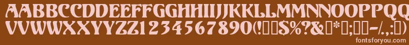 Volutedisplaycapsssk Font – Pink Fonts on Brown Background