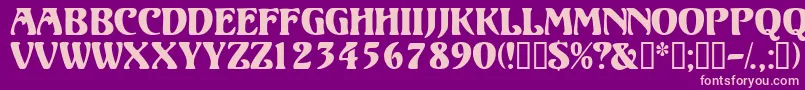 Volutedisplaycapsssk Font – Pink Fonts on Purple Background