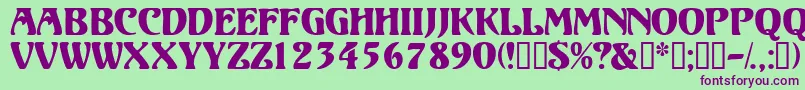 Volutedisplaycapsssk Font – Purple Fonts on Green Background