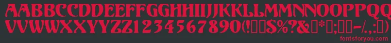 Volutedisplaycapsssk Font – Red Fonts on Black Background