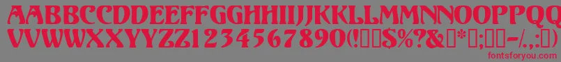 Volutedisplaycapsssk Font – Red Fonts on Gray Background