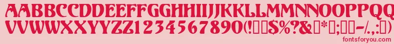 Volutedisplaycapsssk Font – Red Fonts on Pink Background